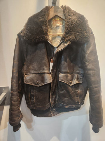 EXCELLED A2 Bomber Leather JACKET, MED