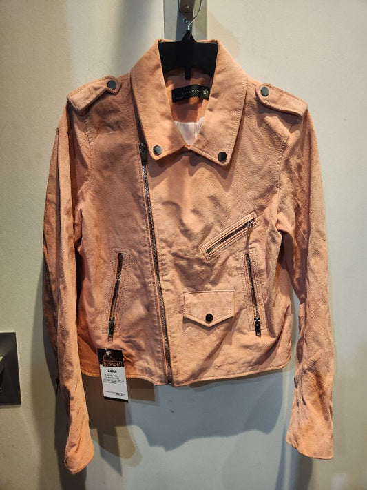 ZARA Fashion Moto Suede JACKET, MED