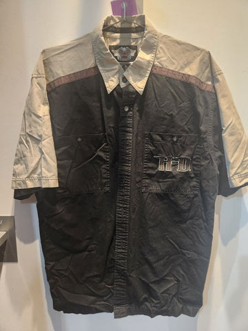 HARLEY DAVIDSON Short Sleeve Button Up Textile SHIRT, XL