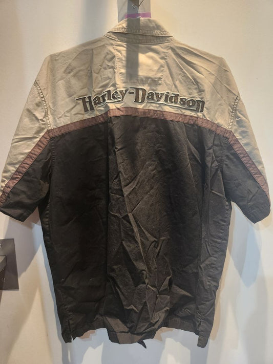 HARLEY DAVIDSON Short Sleeve Button Up Textile SHIRT, XL
