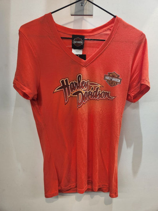 HARLEY DAVIDSON V Neck T Shirt Textile SHIRT, MED