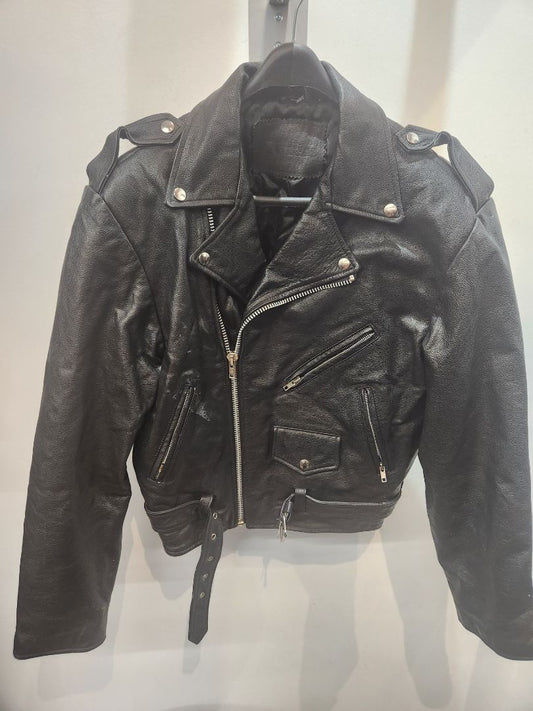 BOUTIQUE OF LEATHERS Biker Classic Leather JACKET, MED