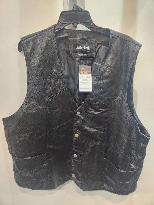 LEATHER WORKS Gambler Leather VEST, XXL