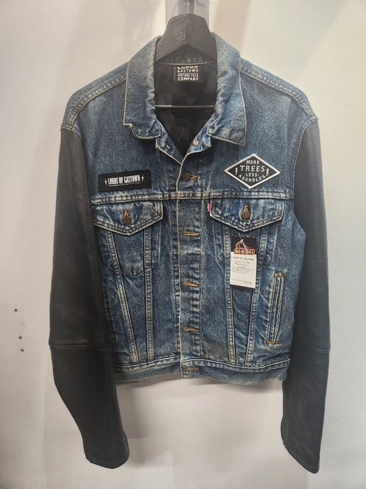 LORDS OF GASTOWN Custom Trucker Mixed Material JACKET, LRG