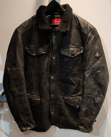 FIRETRAP Slingshot Leather JACKET, LRG