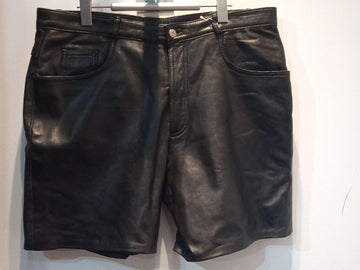 BARON 5 Pocket Jean Leather SHORTS, 48