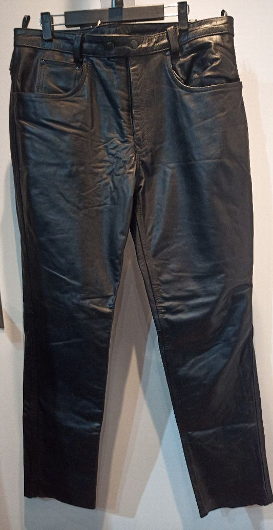 BOCKLE 5 Pocket Jean Leather PANTS, 36