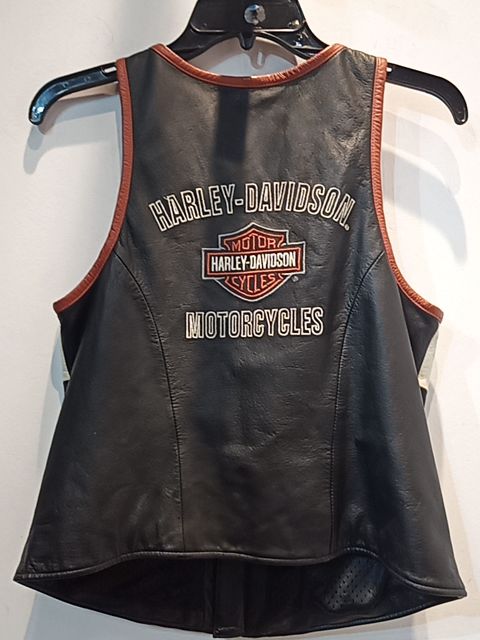 HARLEY DAVIDSON Zip Front Leather VEST, MED