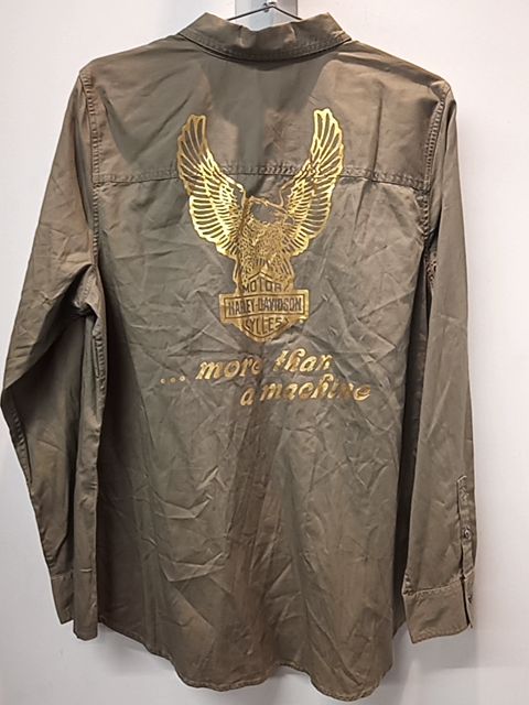 HARLEY DAVIDSON Long Sleeve Button Up Textile SHIRT, XXL