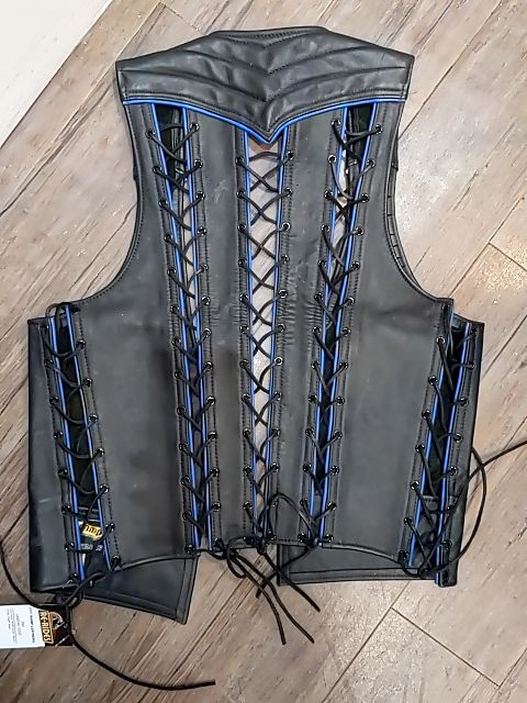 OFF RAMP LEATHERS Bar Leather VEST, LRG