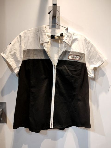 HARLEY DAVIDSON Short Sleeve Zip Up Textile SHIRT, XXL