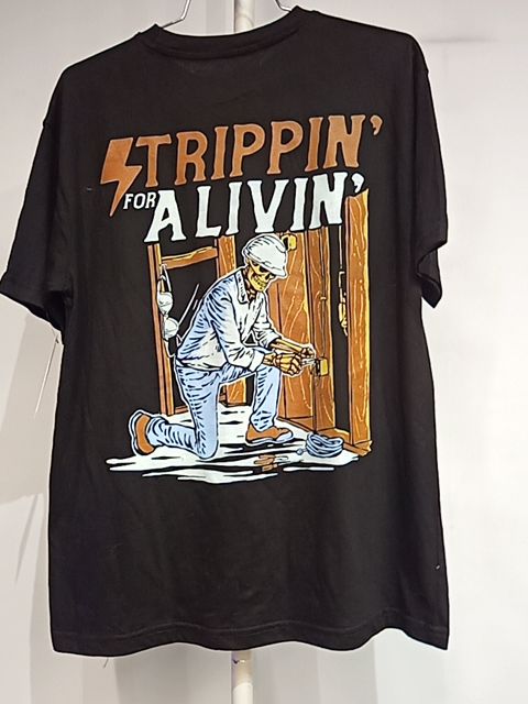 WORKMAN Strippin' For A Livin' Electrician Textile SHIRT, MED