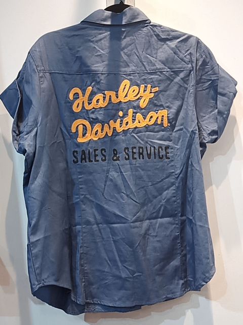 HARLEY DAVIDSON Short Sleeve Button Up Textile SHIRT, 2XL