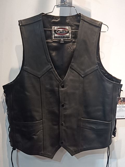 RIVER ROAD Gambler Leather VEST, LRG