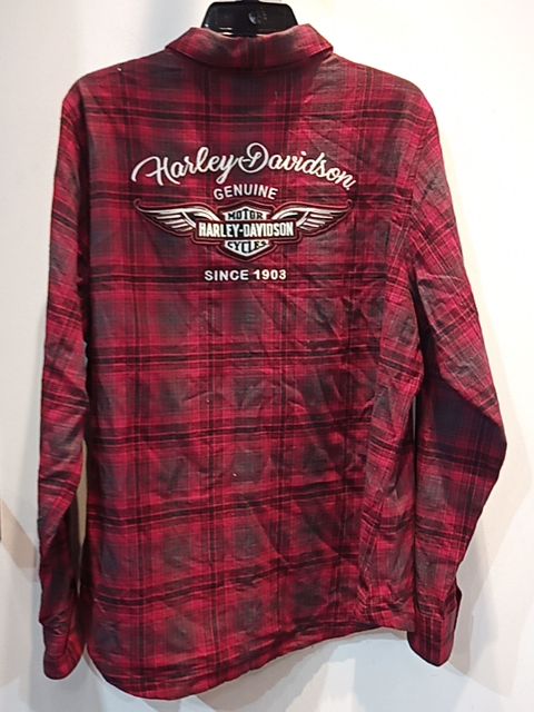HARLEY DAVIDSON Longsleeve Button Up Textile SHIRT, XXL