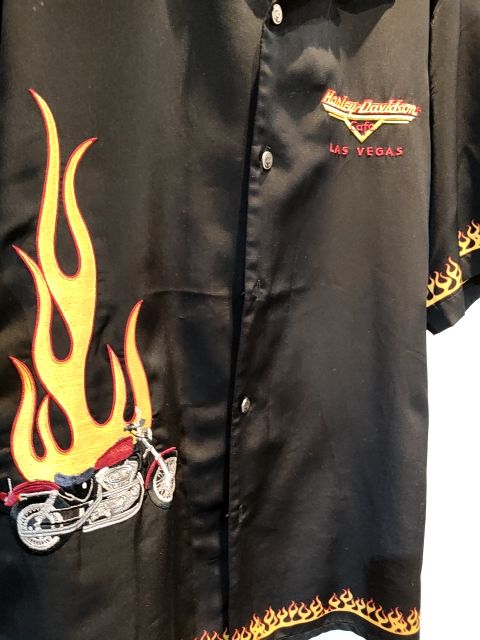 HARLEY DAVIDSON Short Sleeve Button Up Textile SHIRT, XL
