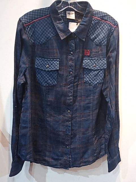 HARLEY DAVIDSON Longsleeve Button Up Textile SHIRT, 2XL