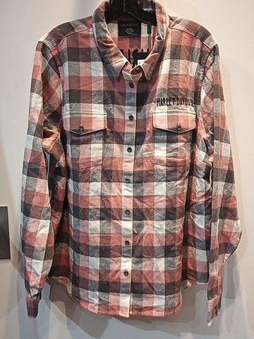 HARLEY DAVIDSON Longsleeve Button Up Textile SHIRT, 2XL