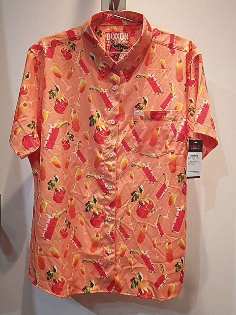 DIXXON Short Sleeve Button Up Textile SHIRT, 2XL