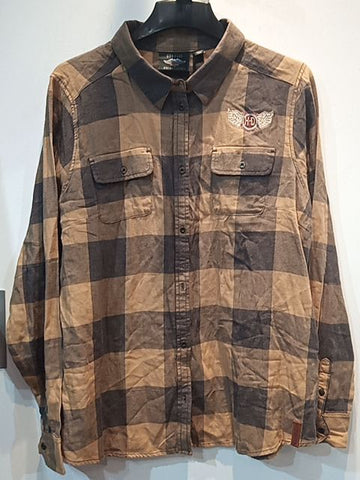HARLEY DAVIDSON Longsleeve Button Up Textile SHIRT, 2XL