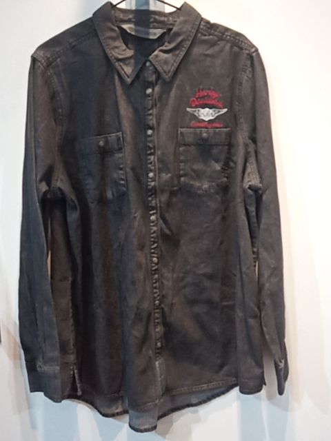 HARLEY DAVIDSON Longsleeve Button Up Textile SHIRT, XXL