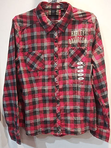 HARLEY DAVIDSON Longsleeve Button Up Textile SHIRT, XXL