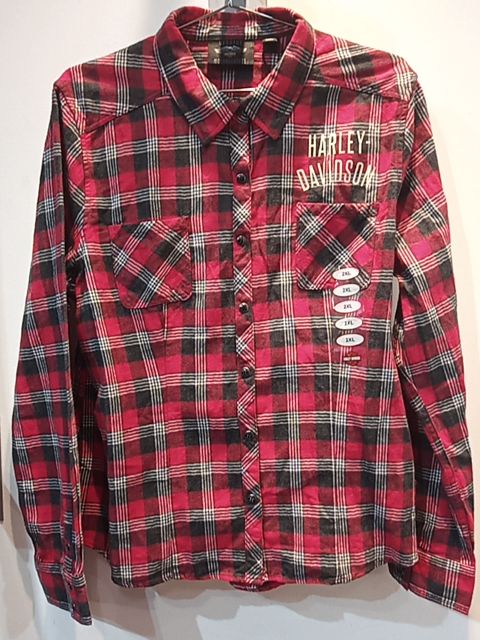 HARLEY DAVIDSON Longsleeve Button Up Textile SHIRT, 2XL