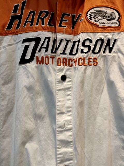 HARLEY DAVIDSON Short Sleeve Button Up Textile SHIRT, XL