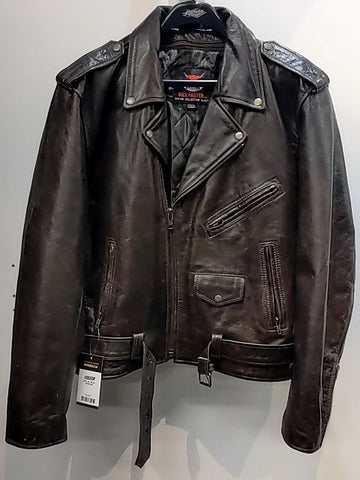 BULL FASTER Biker Classic Leather JACKET, XXL