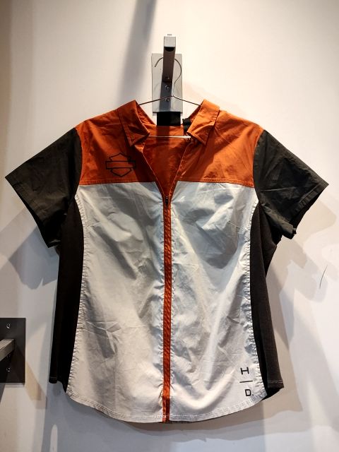 HARLEY DAVIDSON Short Sleeve Zip Up Textile SHIRT, XXL