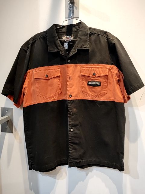 HARLEY DAVIDSON Short Sleeve Button Up Textile SHIRT, XL