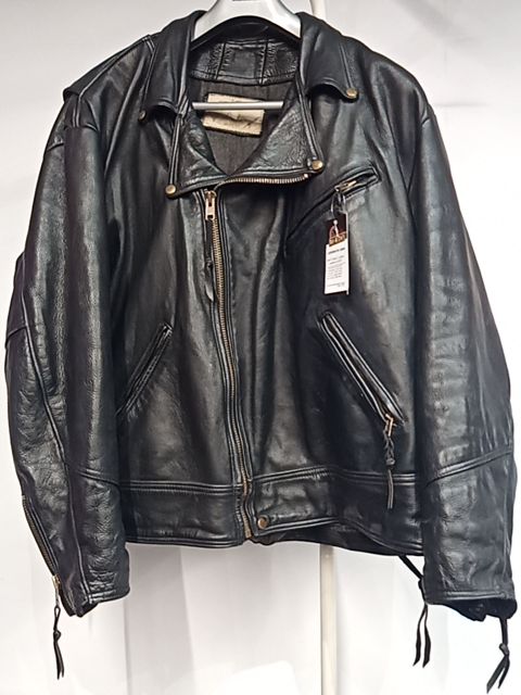 LEATHERS BY LINDA Biker Classic Custom Leather JACKET, 6XL