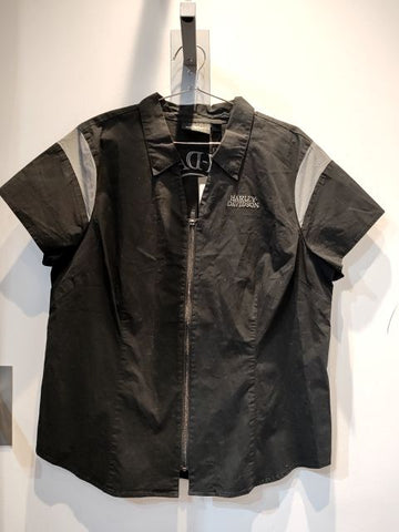 HARLEY DAVIDSON Short Sleeve Zip Up Textile SHIRT, XXL