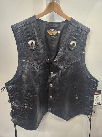 HARLEY DAVIDSON Gambler Leather VEST, XXL