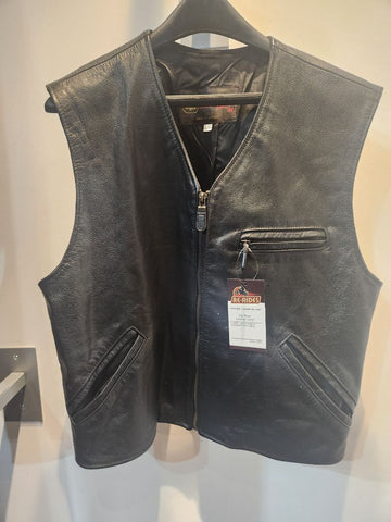 ORIGINAL LEATHER FACTORY Zip Front Leather VEST, LRG
