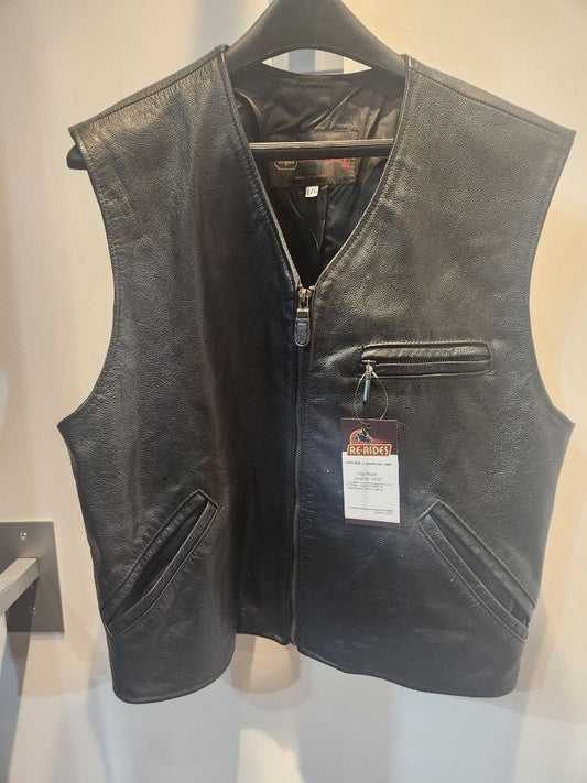 ORIGINAL LEATHER FACTORY Zip Front Leather VEST, LRG