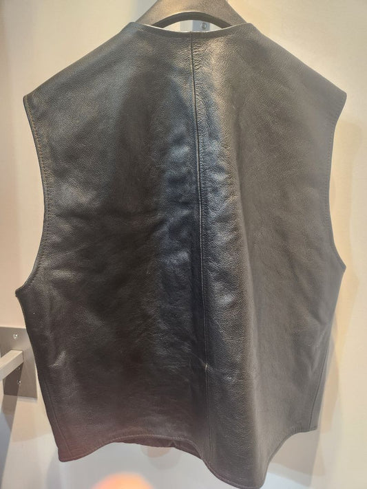 ORIGINAL LEATHER FACTORY Zip Front Leather VEST, LRG