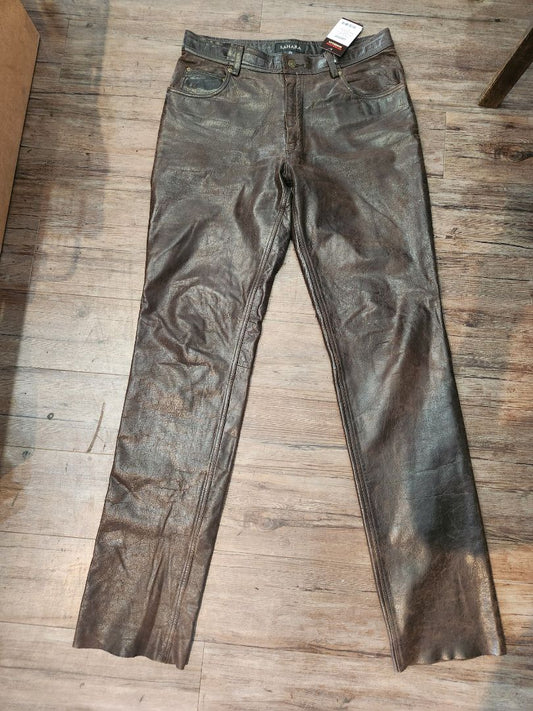 SAHARA 5 Pocket Jean Leather PANTS, 34