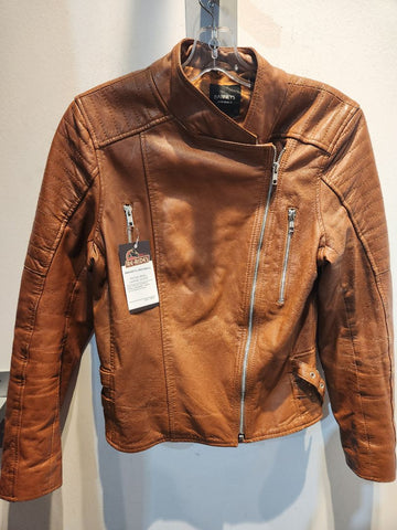 BARNEY'S ORIGINALS Fashion Moto Leather JACKET, MED