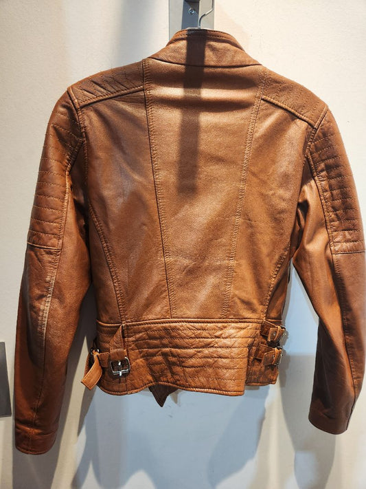 BARNEY'S ORIGINALS Fashion Moto Leather JACKET, MED