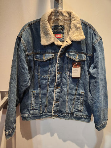 SUKO Trucker Sherpa Denim JACKET, MED