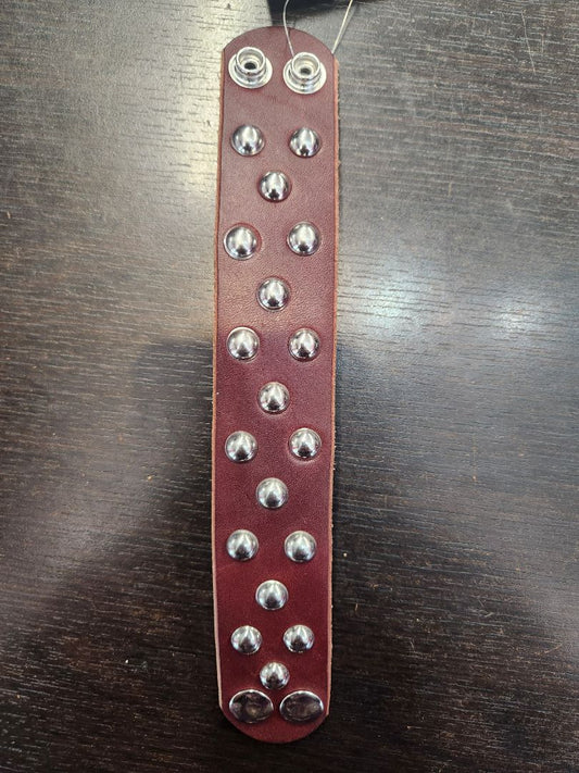 HANDMADE Studded Wristband Leather ACCESSORY, 8"