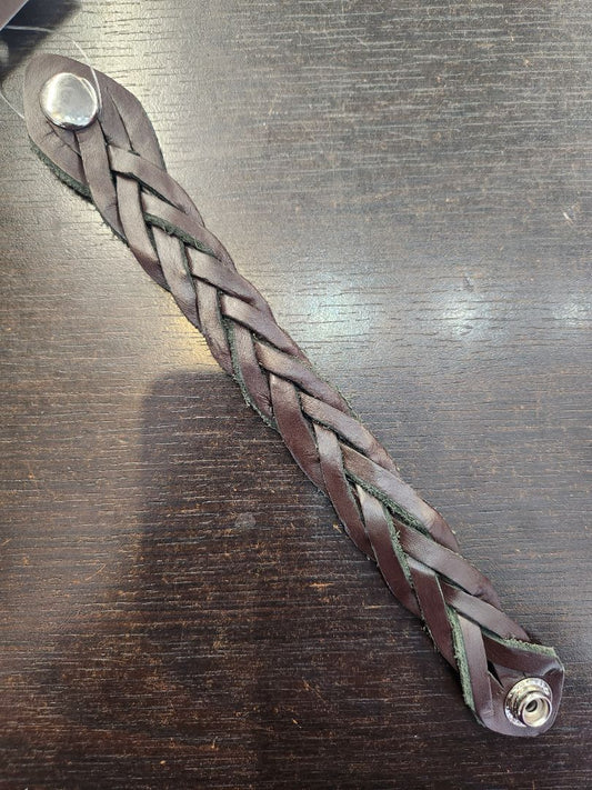 HANDMADE Woven Wristband Leather ACCESSORY, 8"