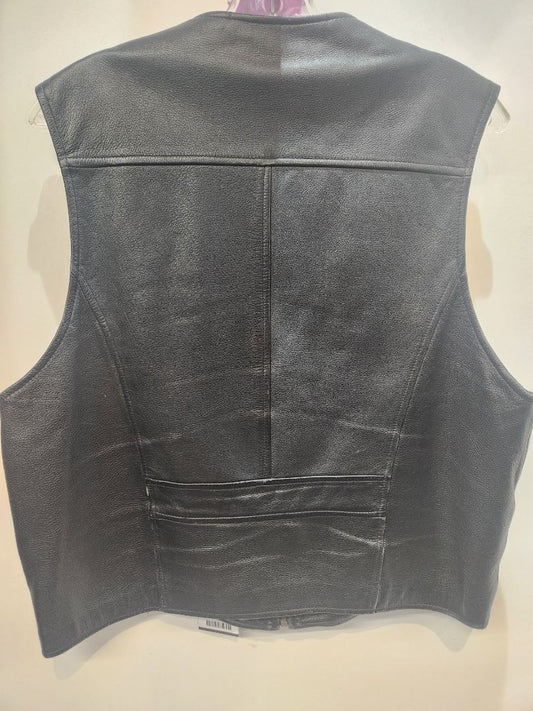 DANIER Zip Front Leather VEST, MED