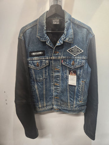 LORDS OF GASTOWN Custom Trucker Mixed Material JACKET, LRG