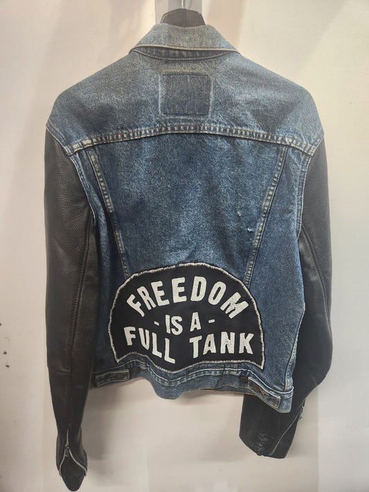 LORDS OF GASTOWN Custom Trucker Mixed Material JACKET, LRG