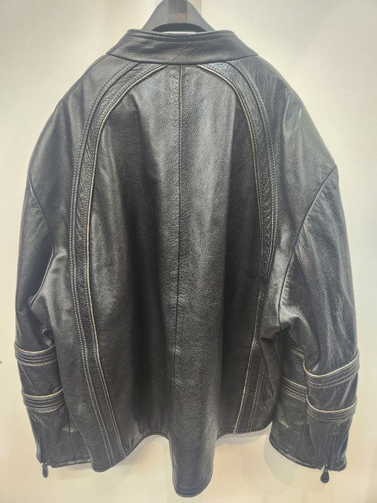 LEATHER RANCH Cafe Racer Leather JACKET, 4XL
