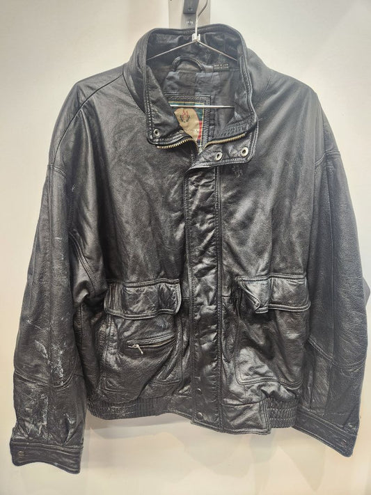MEMBER'S ONLY Fashion Bomber Leather JACKET, LRG