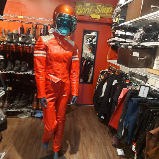 ORIGINAL LEATHER FACTORY Two Piece Leather RACE SUIT, SM