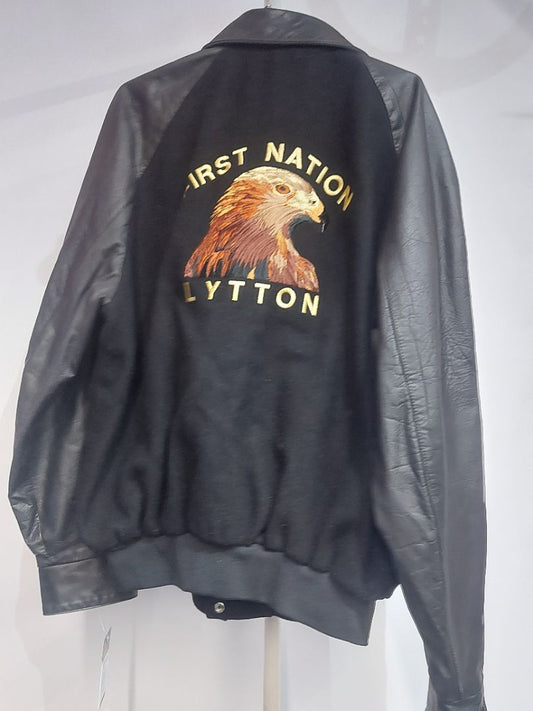 CHEVRON Varsity Mixed Material JACKET, XL